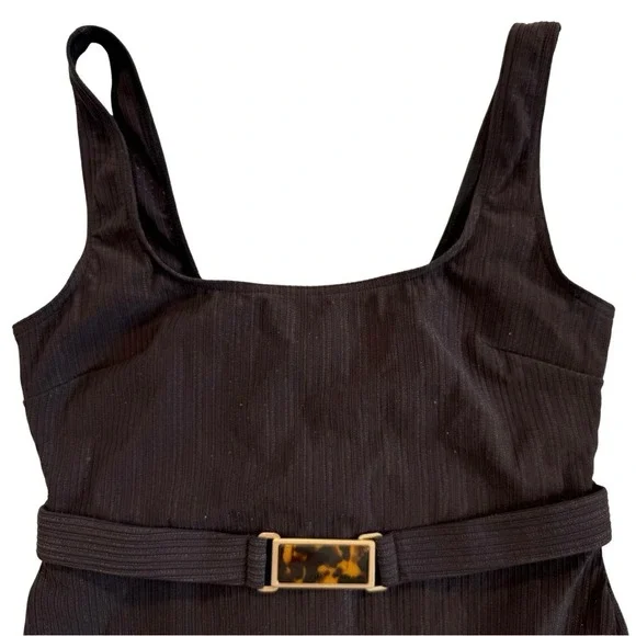 Zimmerman NWT 3 Large Laurel Ribbed Belted One-Piece Swimsuit Chocolate Brown - Picture 5 of 11